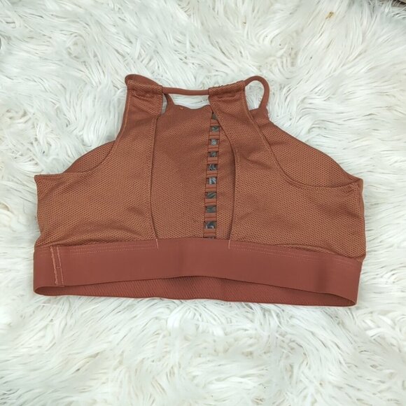 Nike Orange Sports Bra with High Neckline and Cutout Design - Picture 5 of 7